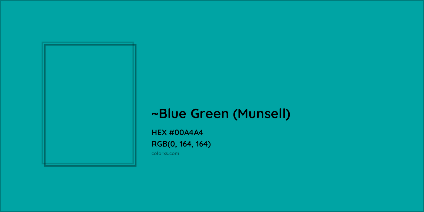 HEX #00A4A4 Color Name, Color Code, Palettes, Similar Paints, Images