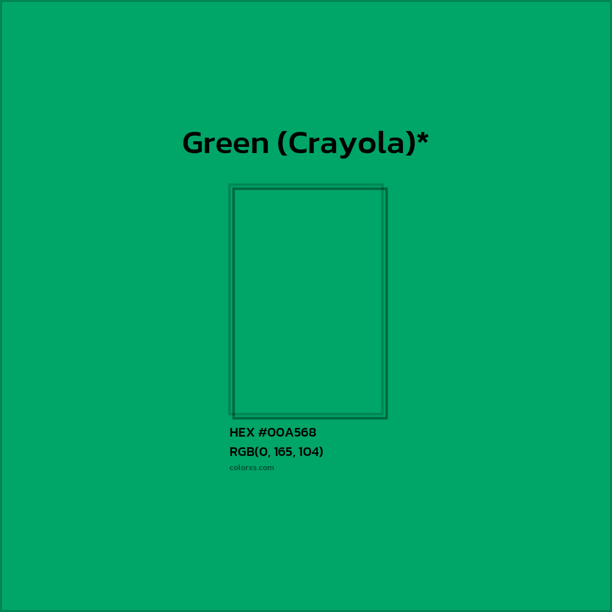 HEX #00A568 Color Name, Color Code, Palettes, Similar Paints, Images