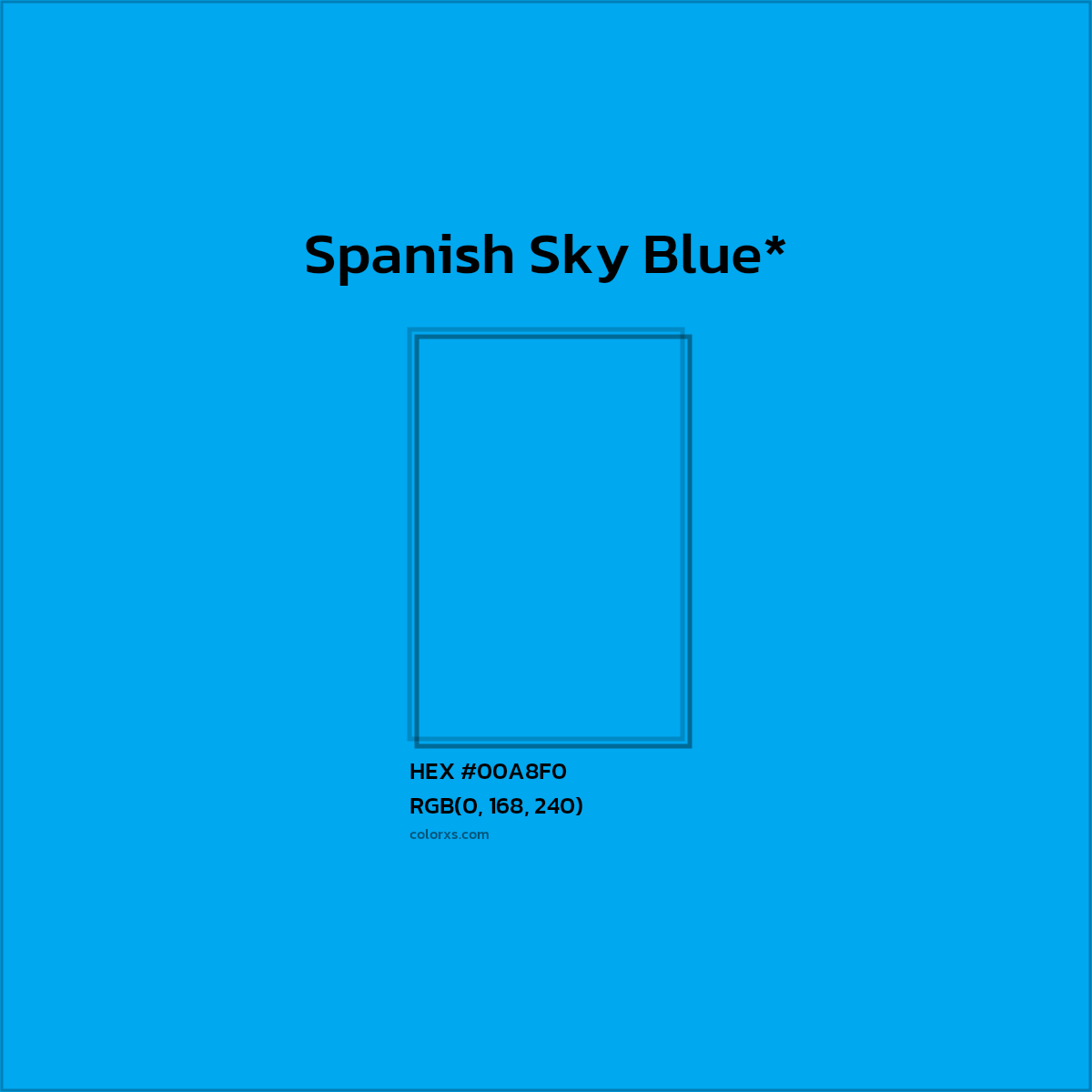HEX #00A8F0 Color Name, Color Code, Palettes, Similar Paints, Images