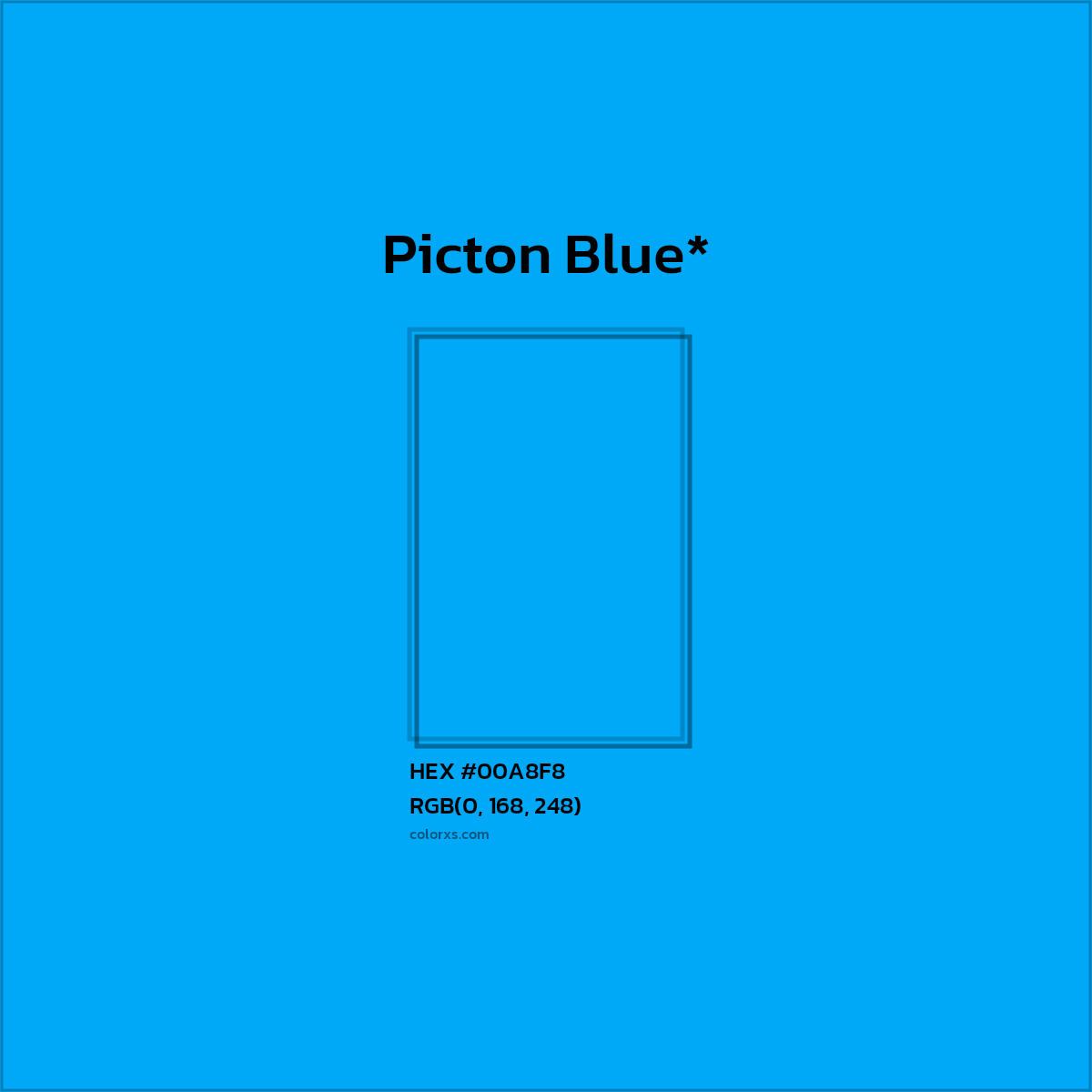 HEX #00A8F8 Color Name, Color Code, Palettes, Similar Paints, Images