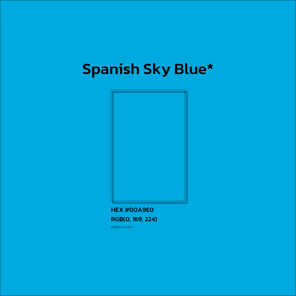 HEX #00A9E0 Color Name, Color Code, Palettes, Similar Paints, Images