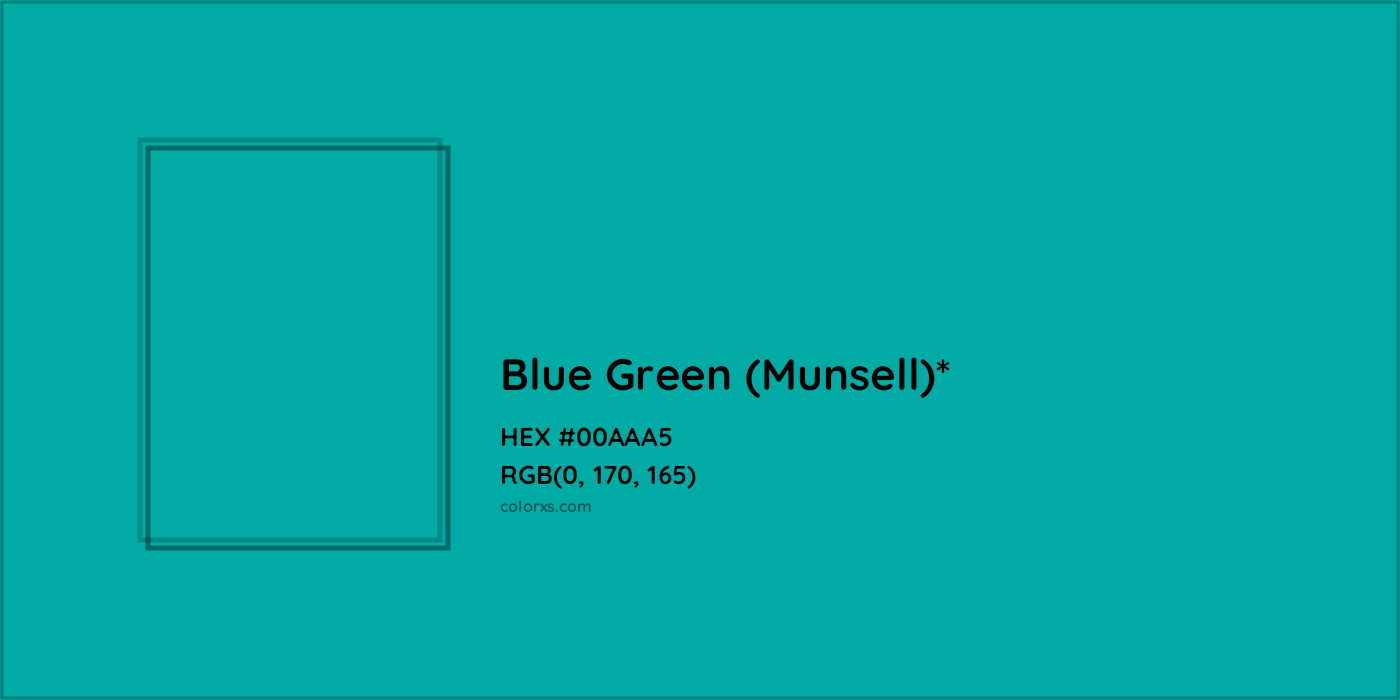 HEX #00AAA5 Color Name, Color Code, Palettes, Similar Paints, Images