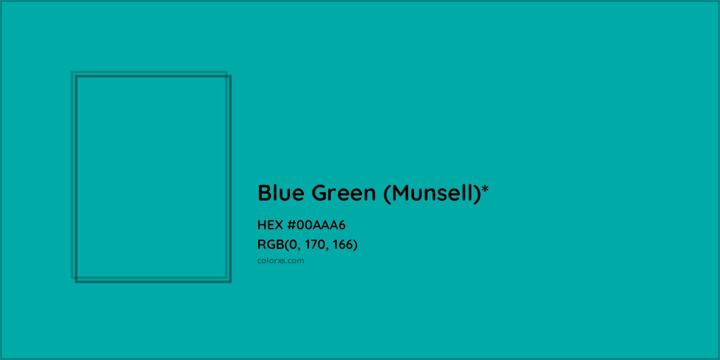 HEX #00AAA6 Color Name, Color Code, Palettes, Similar Paints, Images