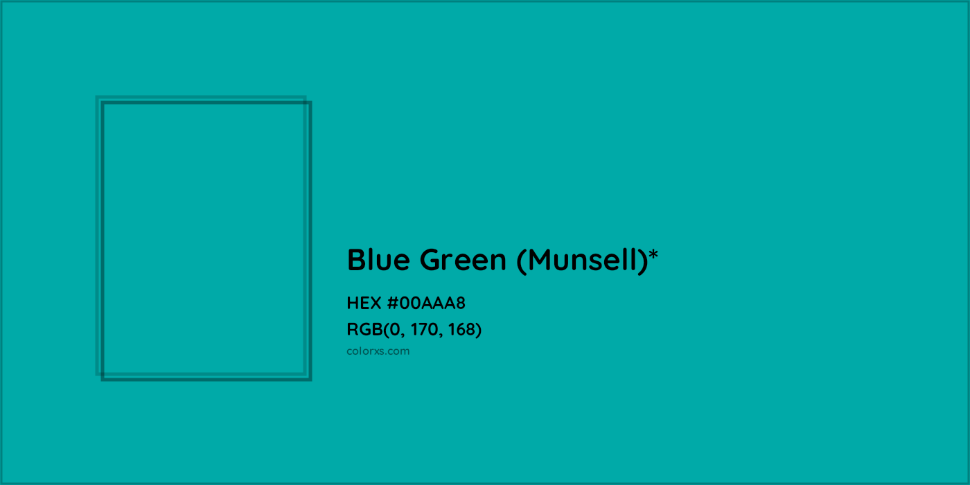 HEX #00AAA8 Color Name, Color Code, Palettes, Similar Paints, Images