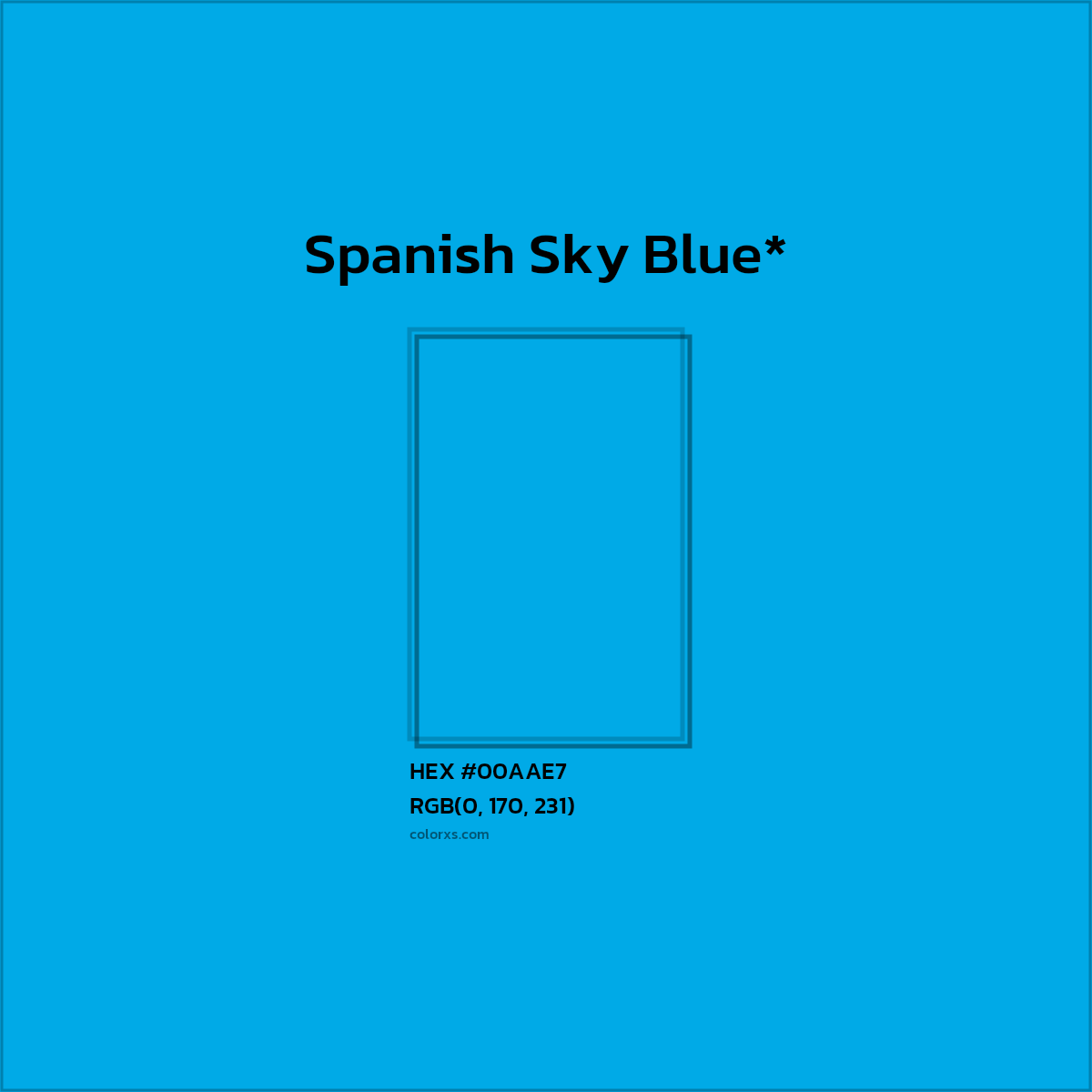 HEX #00AAE7 Color Name, Color Code, Palettes, Similar Paints, Images