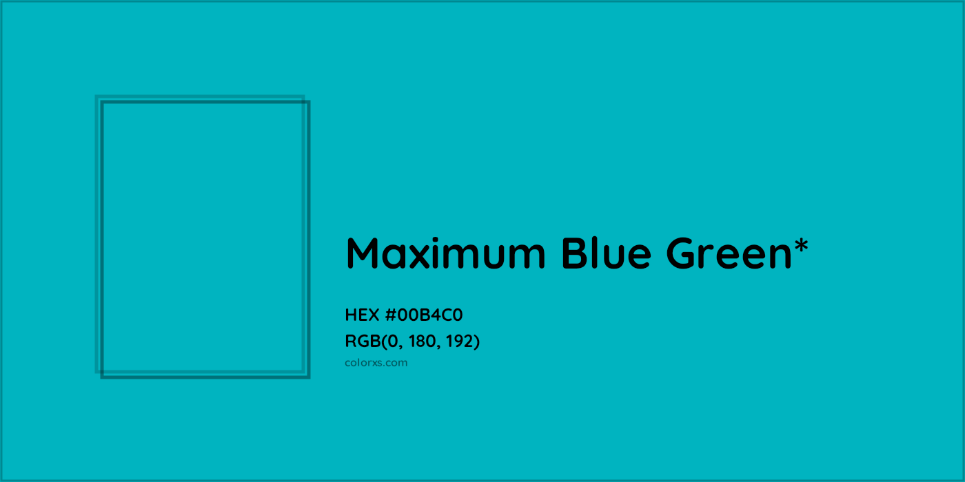 HEX #00B4C0 Color Name, Color Code, Palettes, Similar Paints, Images