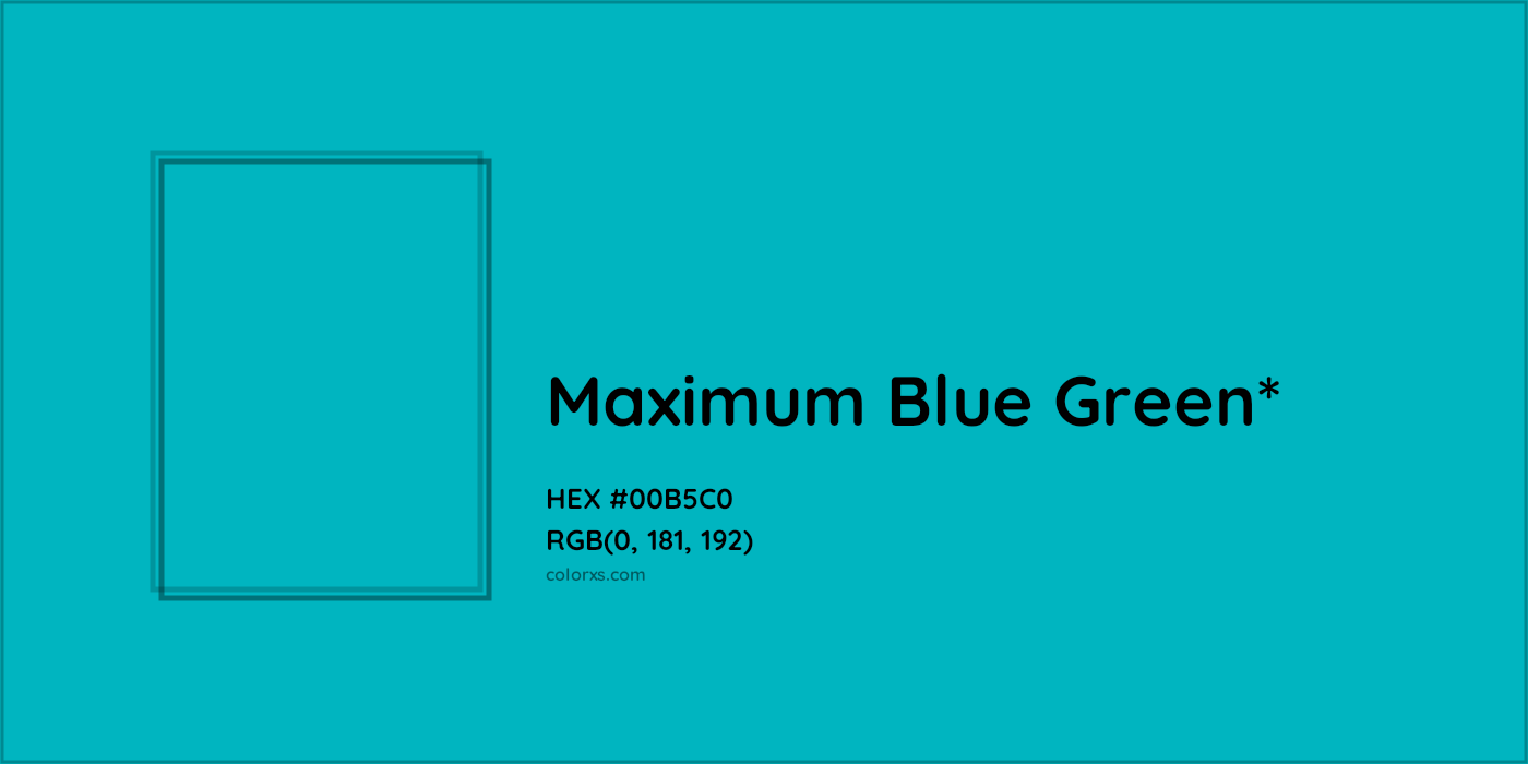 HEX #00B5C0 Color Name, Color Code, Palettes, Similar Paints, Images