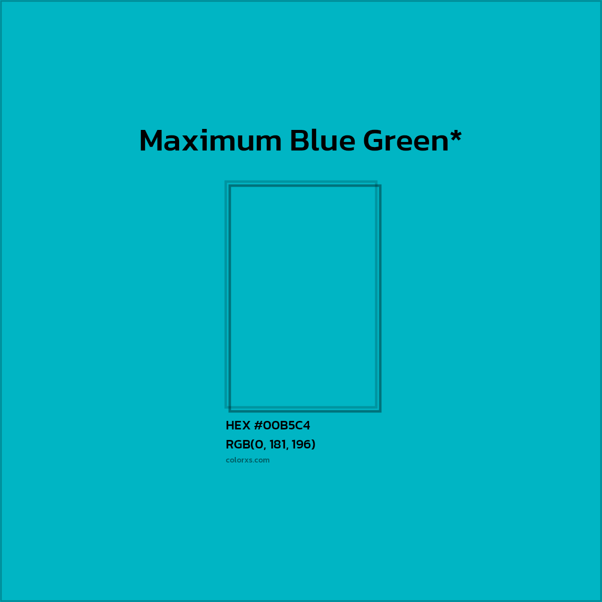 HEX #00B5C4 Color Name, Color Code, Palettes, Similar Paints, Images