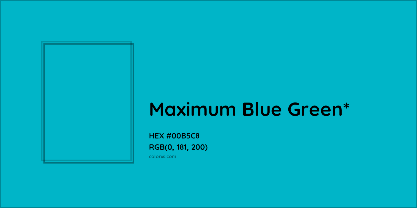 HEX #00B5C8 Color Name, Color Code, Palettes, Similar Paints, Images
