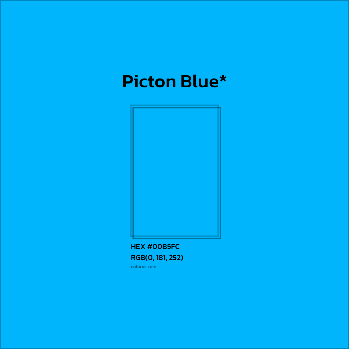 HEX #00B5FC Color Name, Color Code, Palettes, Similar Paints, Images