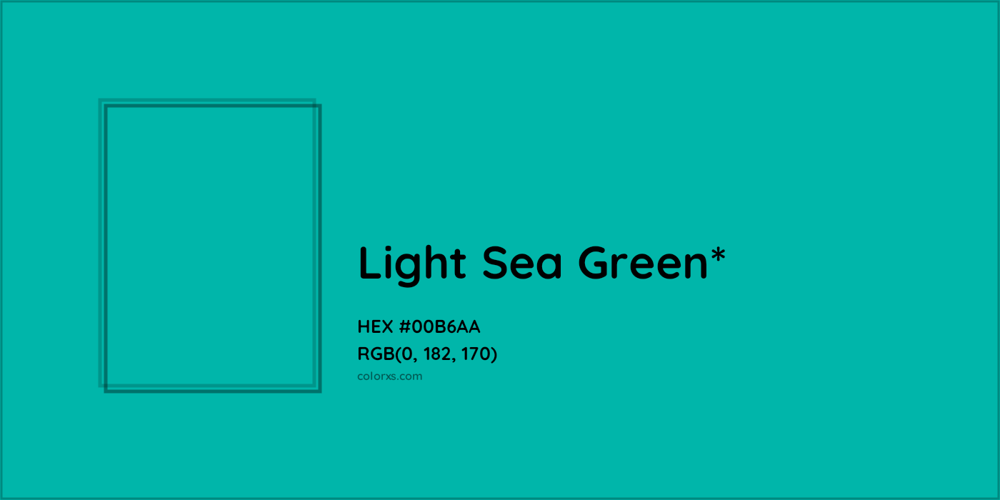 HEX #00B6AA Color Name, Color Code, Palettes, Similar Paints, Images