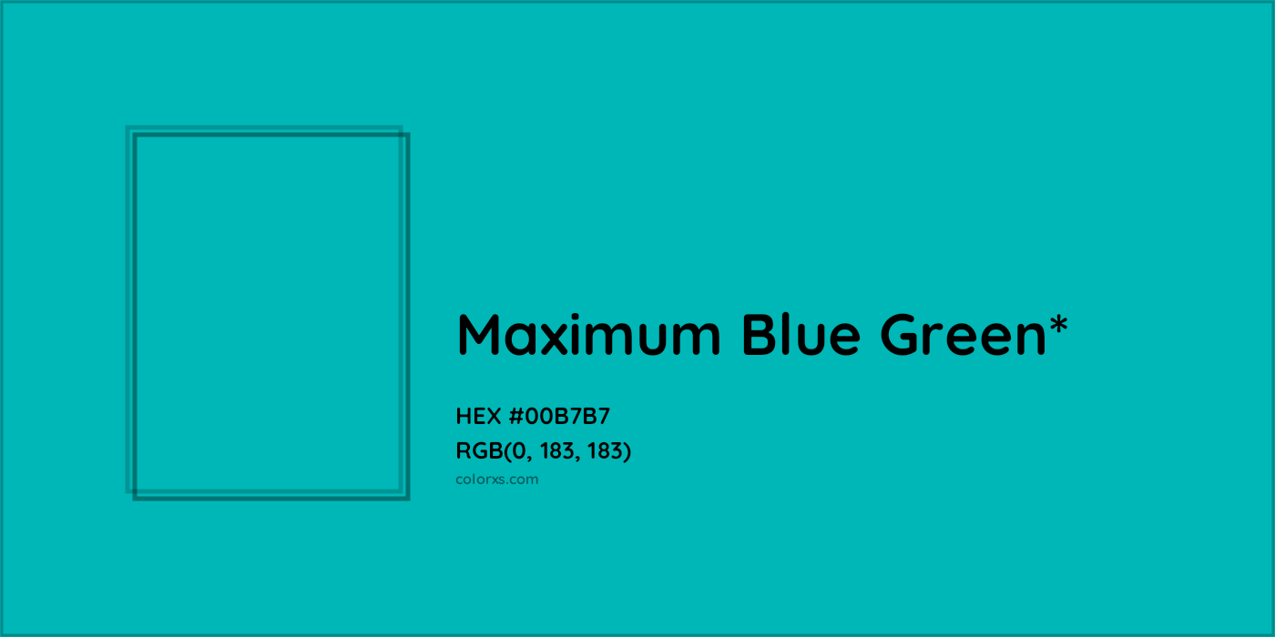 HEX #00B7B7 Color Name, Color Code, Palettes, Similar Paints, Images