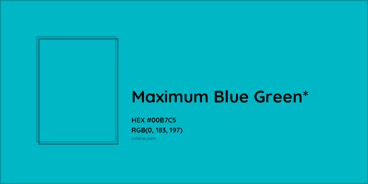 HEX #00B7C5 Color Name, Color Code, Palettes, Similar Paints, Images