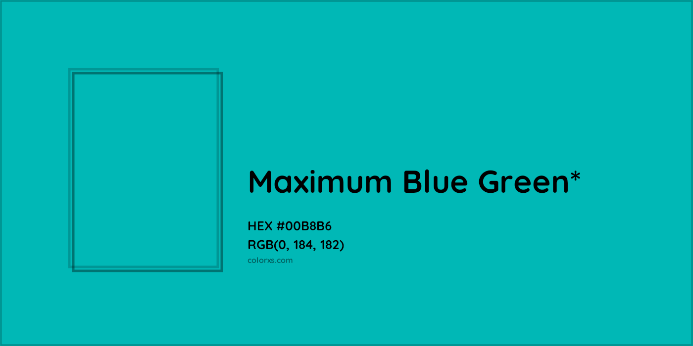 HEX #00B8B6 Color Name, Color Code, Palettes, Similar Paints, Images