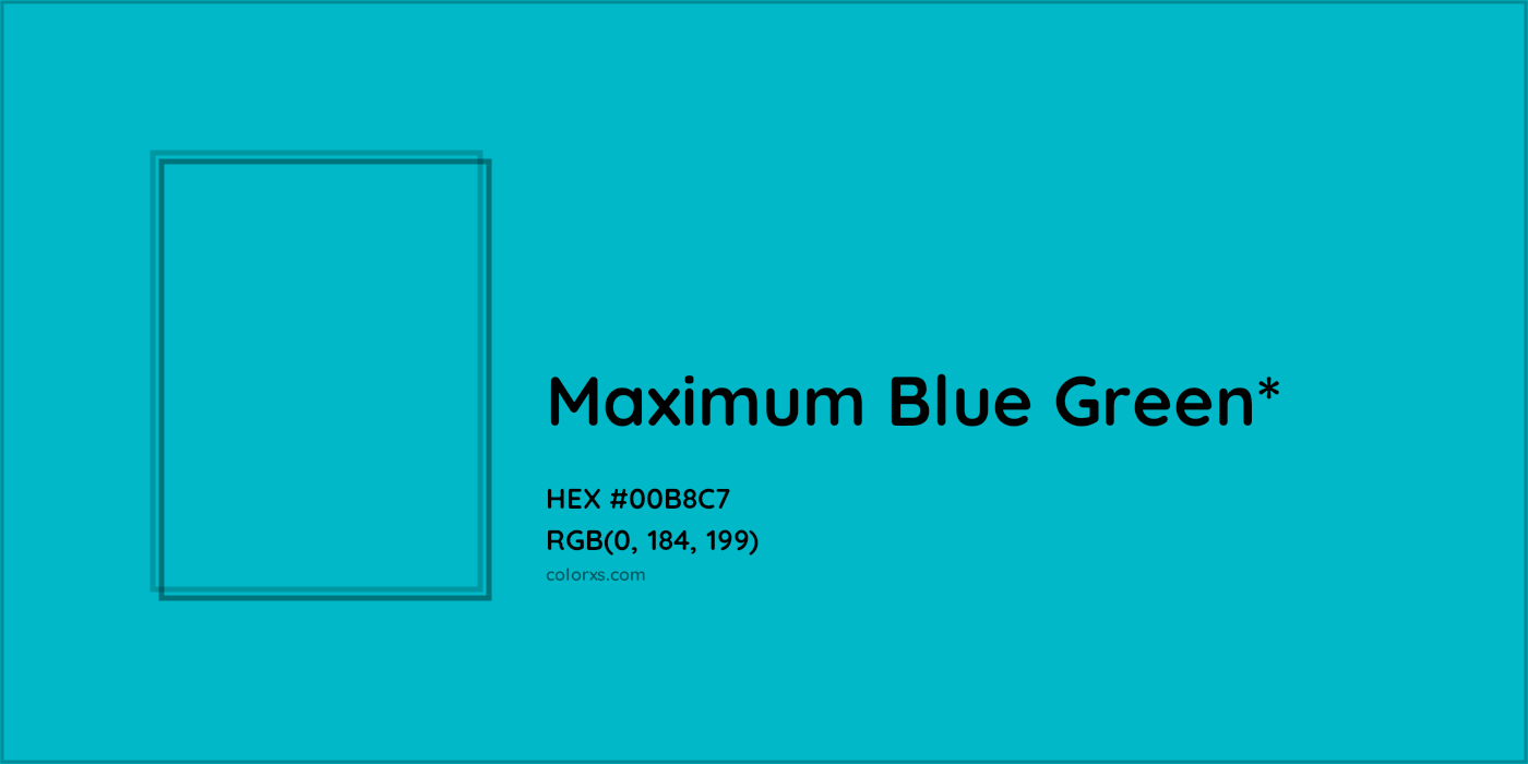 HEX #00B8C7 Color Name, Color Code, Palettes, Similar Paints, Images
