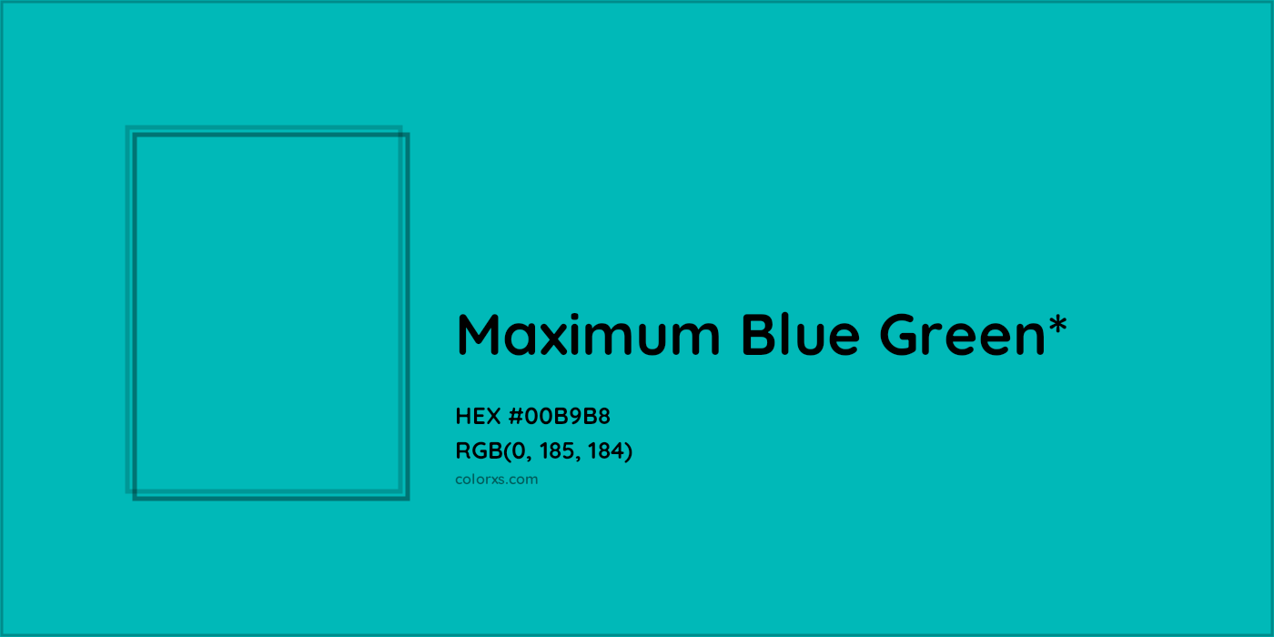 HEX #00B9B8 Color Name, Color Code, Palettes, Similar Paints, Images