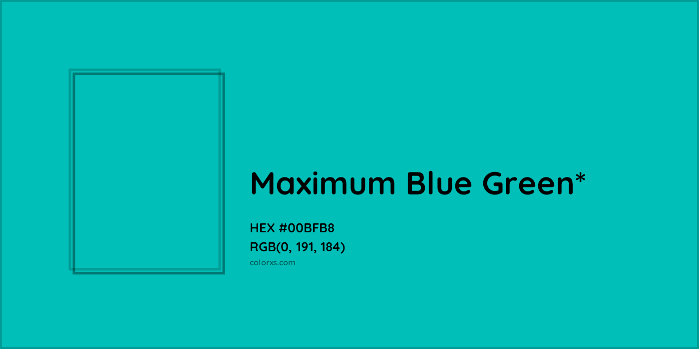 HEX #00BFB8 Color Name, Color Code, Palettes, Similar Paints, Images