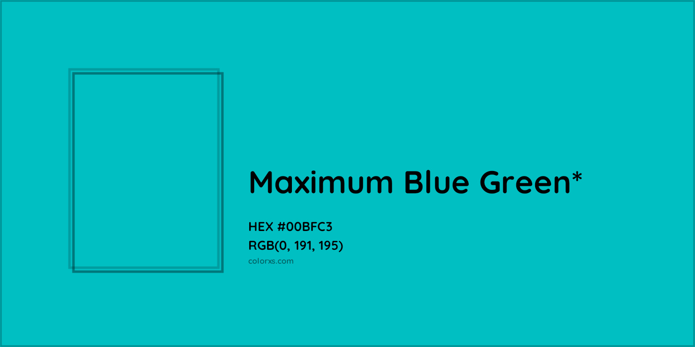 HEX #00BFC3 Color Name, Color Code, Palettes, Similar Paints, Images