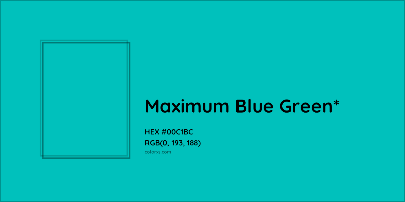 HEX #00C1BC Color Name, Color Code, Palettes, Similar Paints, Images