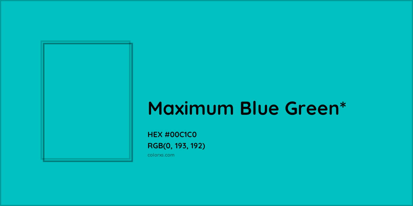 HEX #00C1C0 Color Name, Color Code, Palettes, Similar Paints, Images