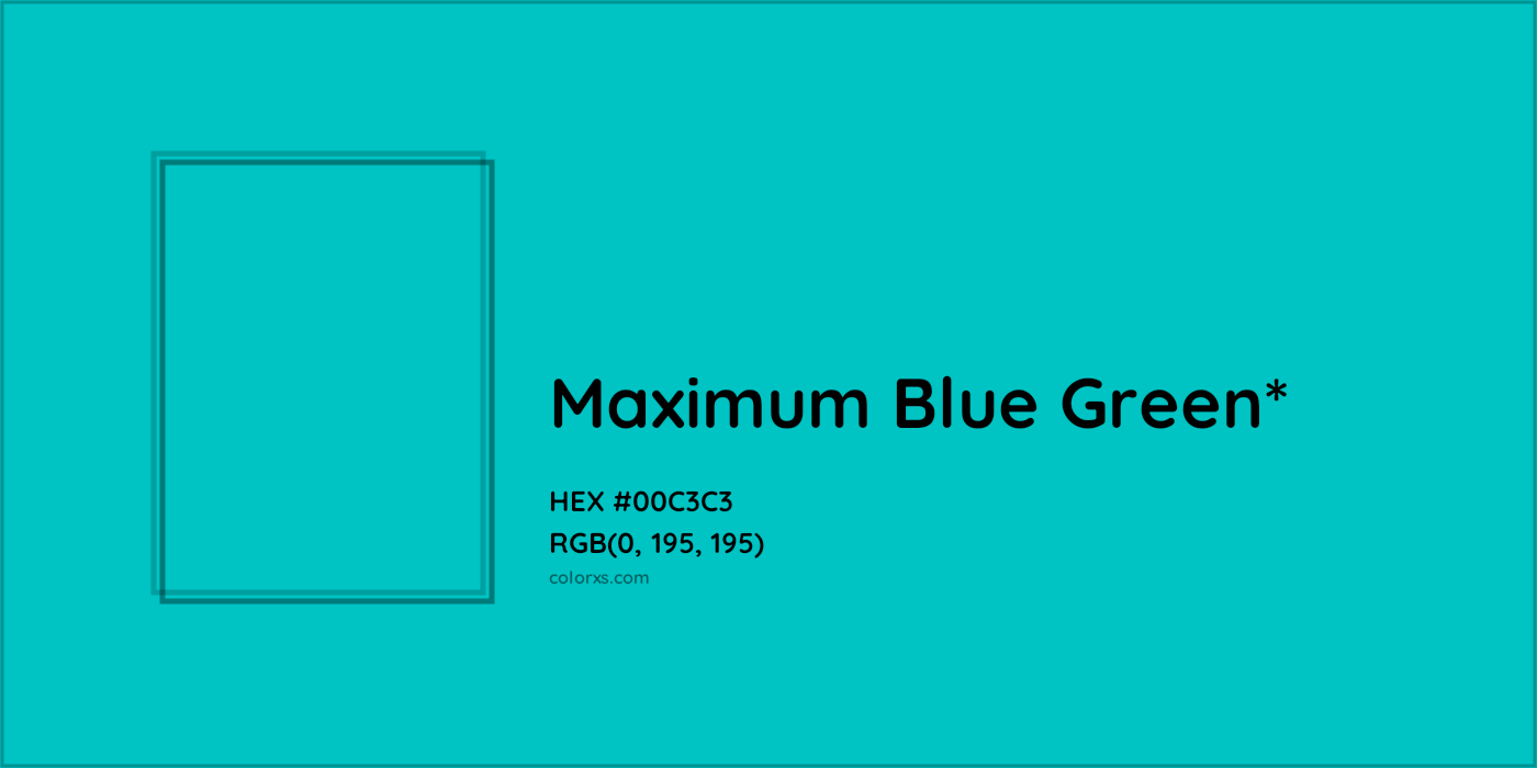HEX #00C3C3 Color Name, Color Code, Palettes, Similar Paints, Images