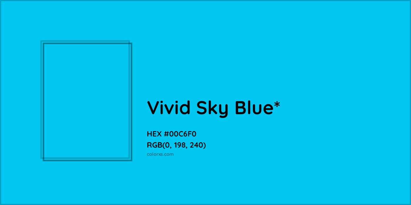 HEX #00C6F0 Color Name, Color Code, Palettes, Similar Paints, Images