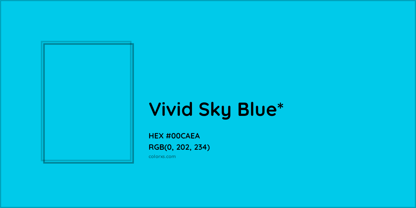 HEX #00CAEA Color Name, Color Code, Palettes, Similar Paints, Images