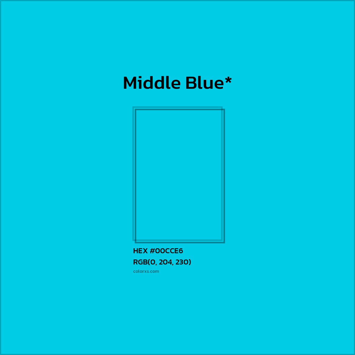 HEX #00CCE6 Color Name, Color Code, Palettes, Similar Paints, Images