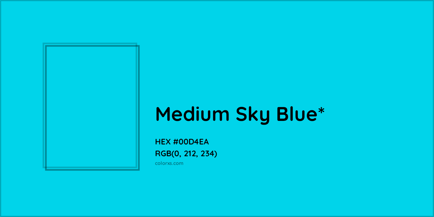 HEX #00D4EA Color Name, Color Code, Palettes, Similar Paints, Images