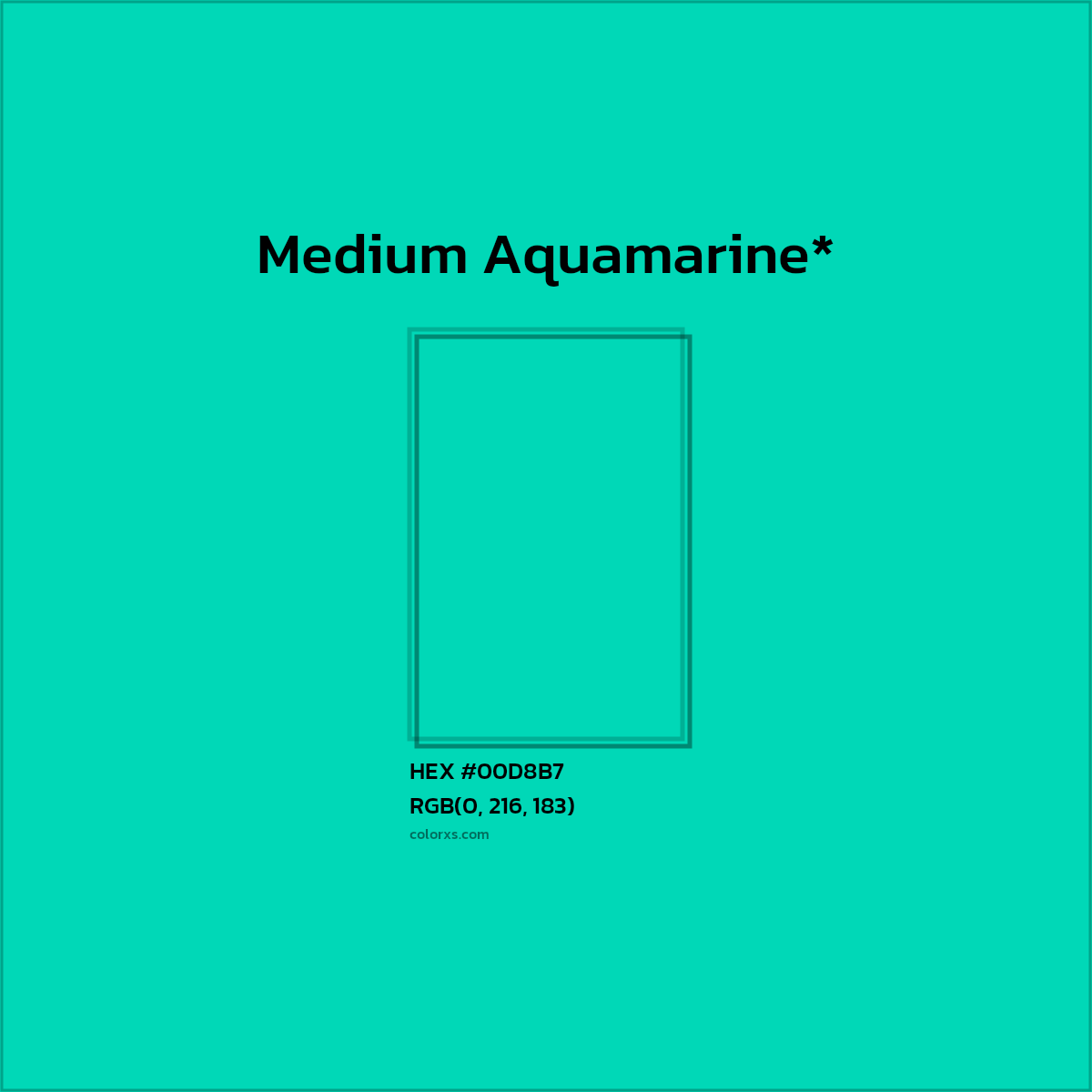 HEX #00D8B7 Color Name, Color Code, Palettes, Similar Paints, Images