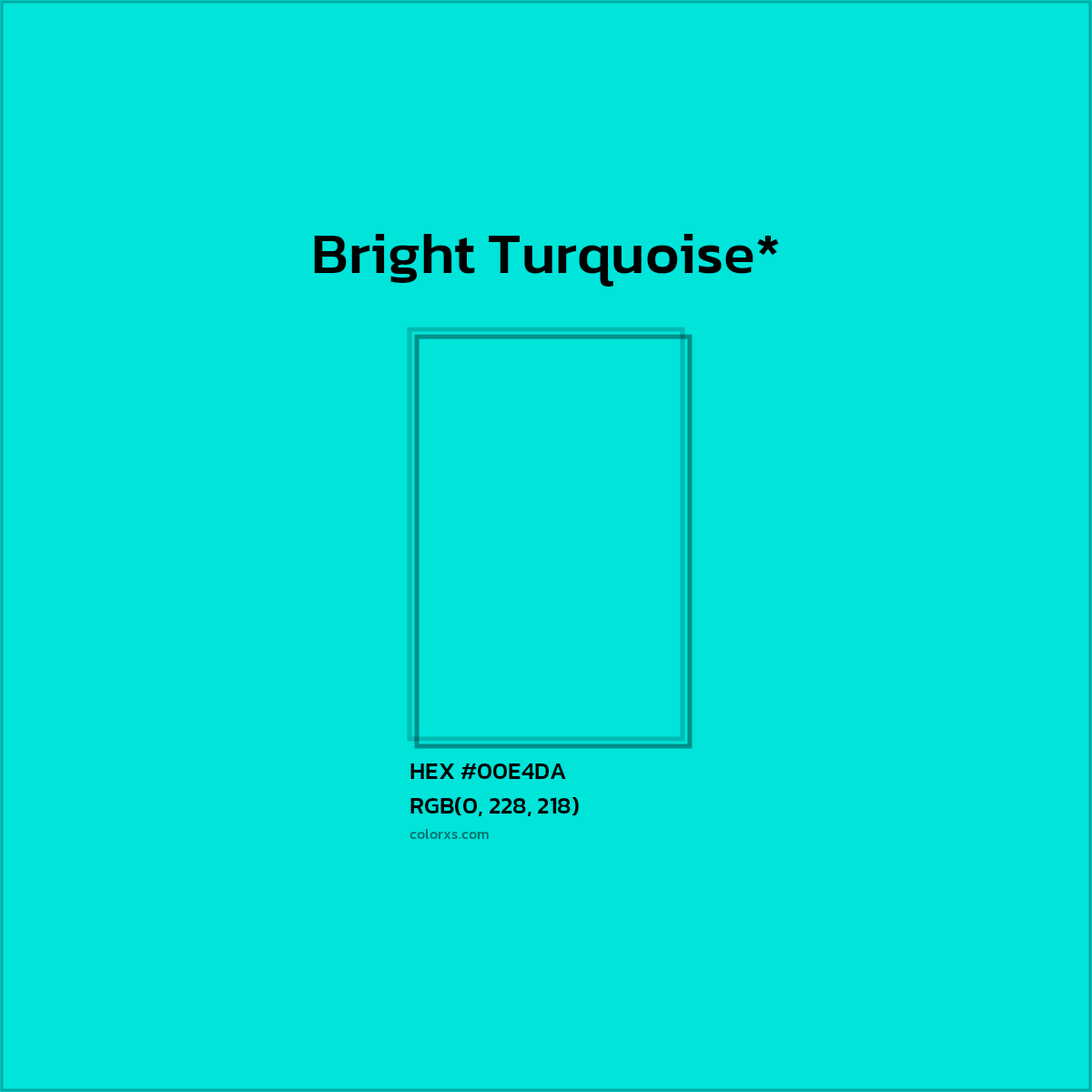 HEX #00E4DA Color Name, Color Code, Palettes, Similar Paints, Images