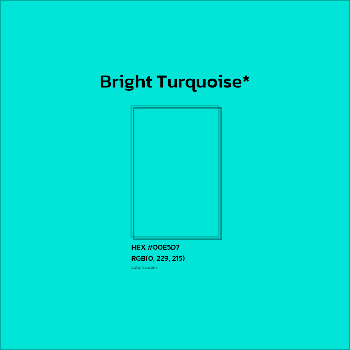 HEX #00E5D7 Color Name, Color Code, Palettes, Similar Paints, Images