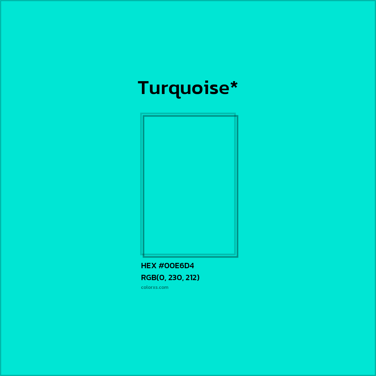HEX #00E6D4 Color Name, Color Code, Palettes, Similar Paints, Images