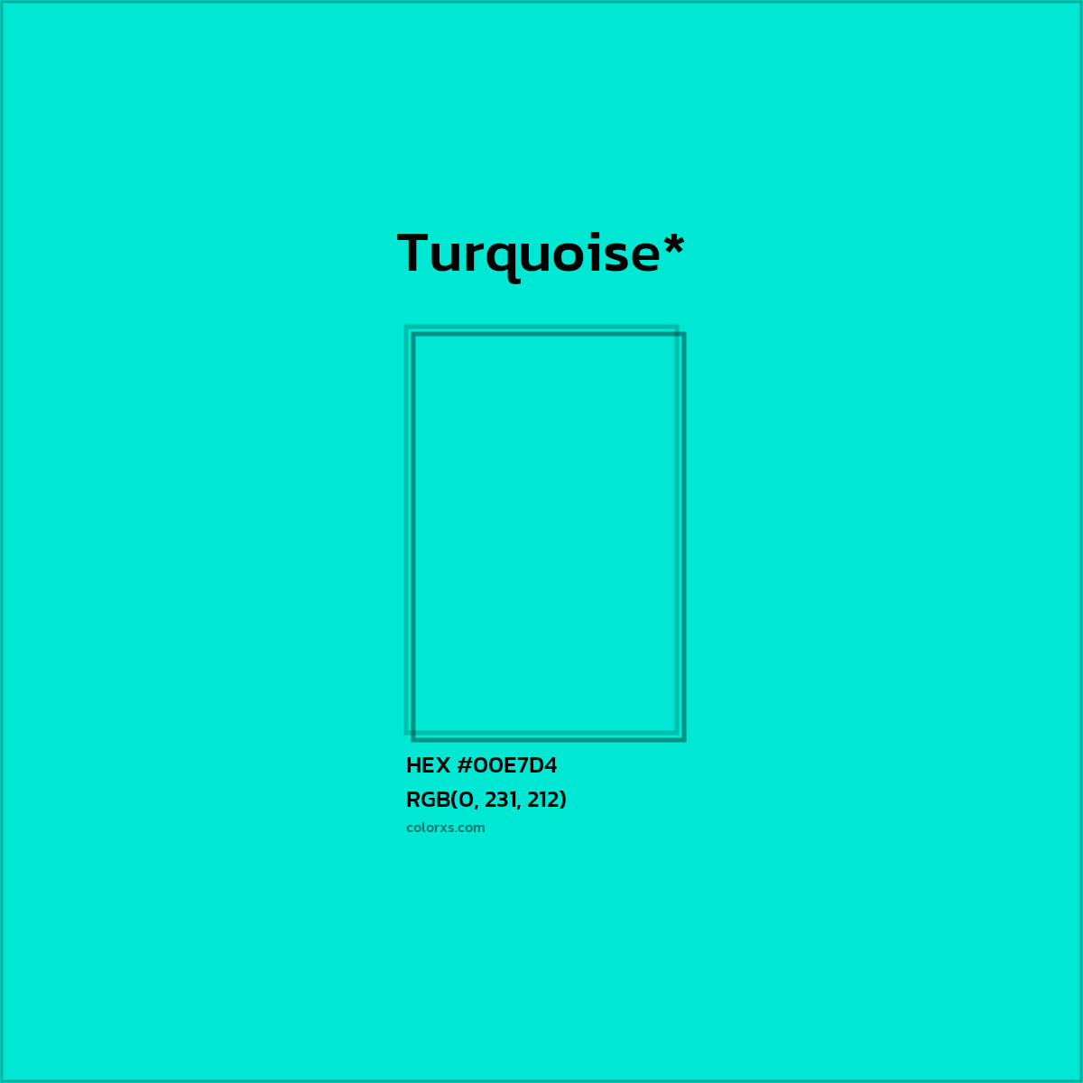 HEX #00E7D4 Color Name, Color Code, Palettes, Similar Paints, Images