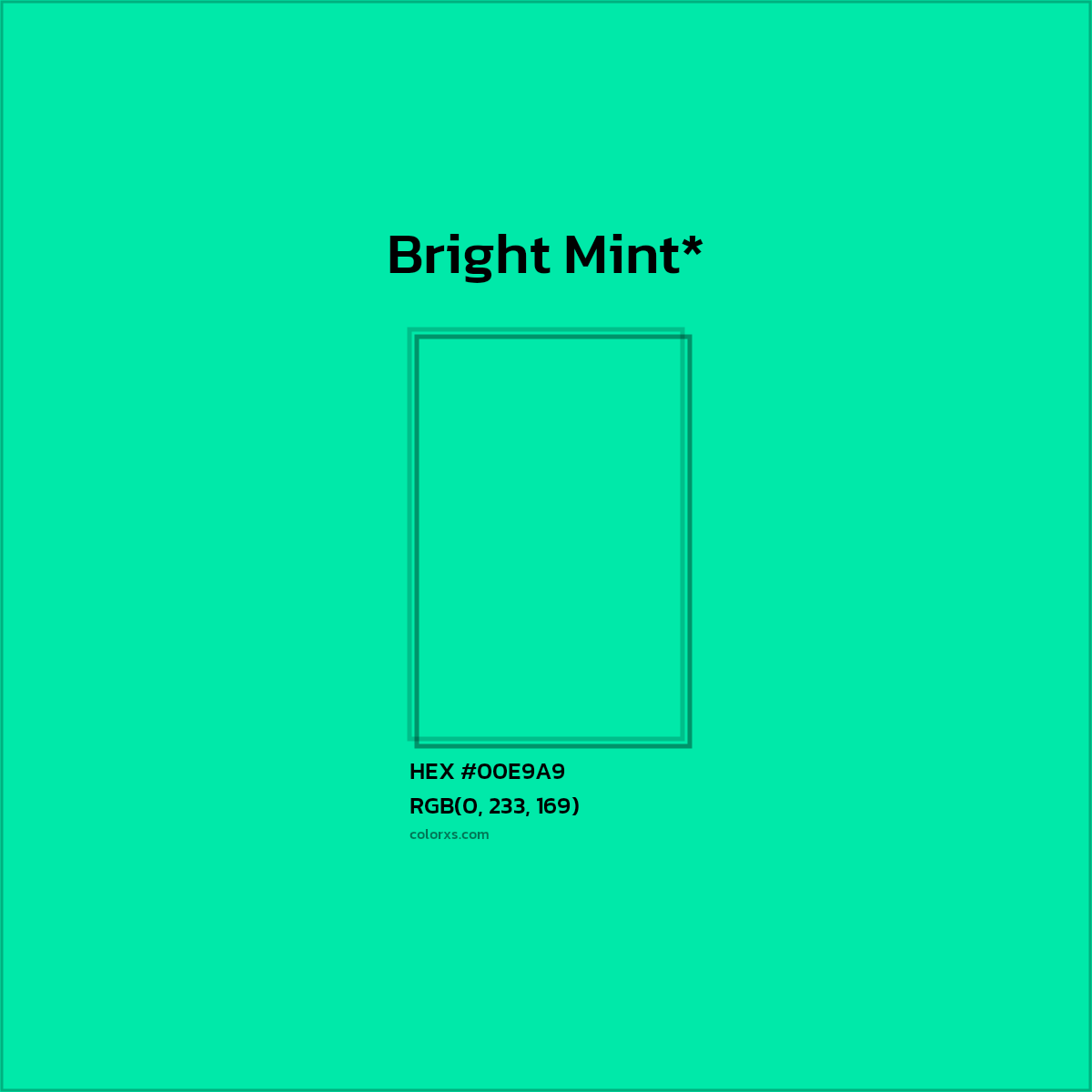 HEX #00E9A9 Color Name, Color Code, Palettes, Similar Paints, Images