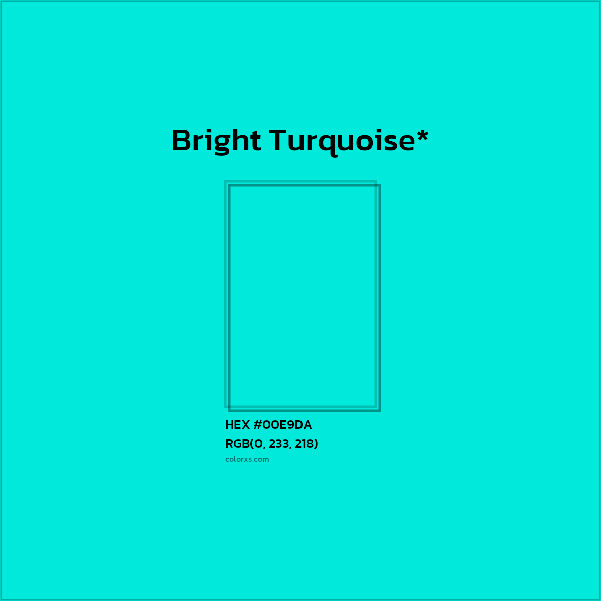 HEX #00E9DA Color Name, Color Code, Palettes, Similar Paints, Images
