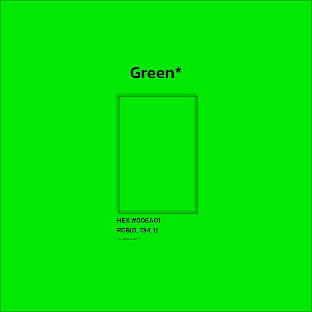HEX #00EA01 Color Name, Color Code, Palettes, Similar Paints, Images