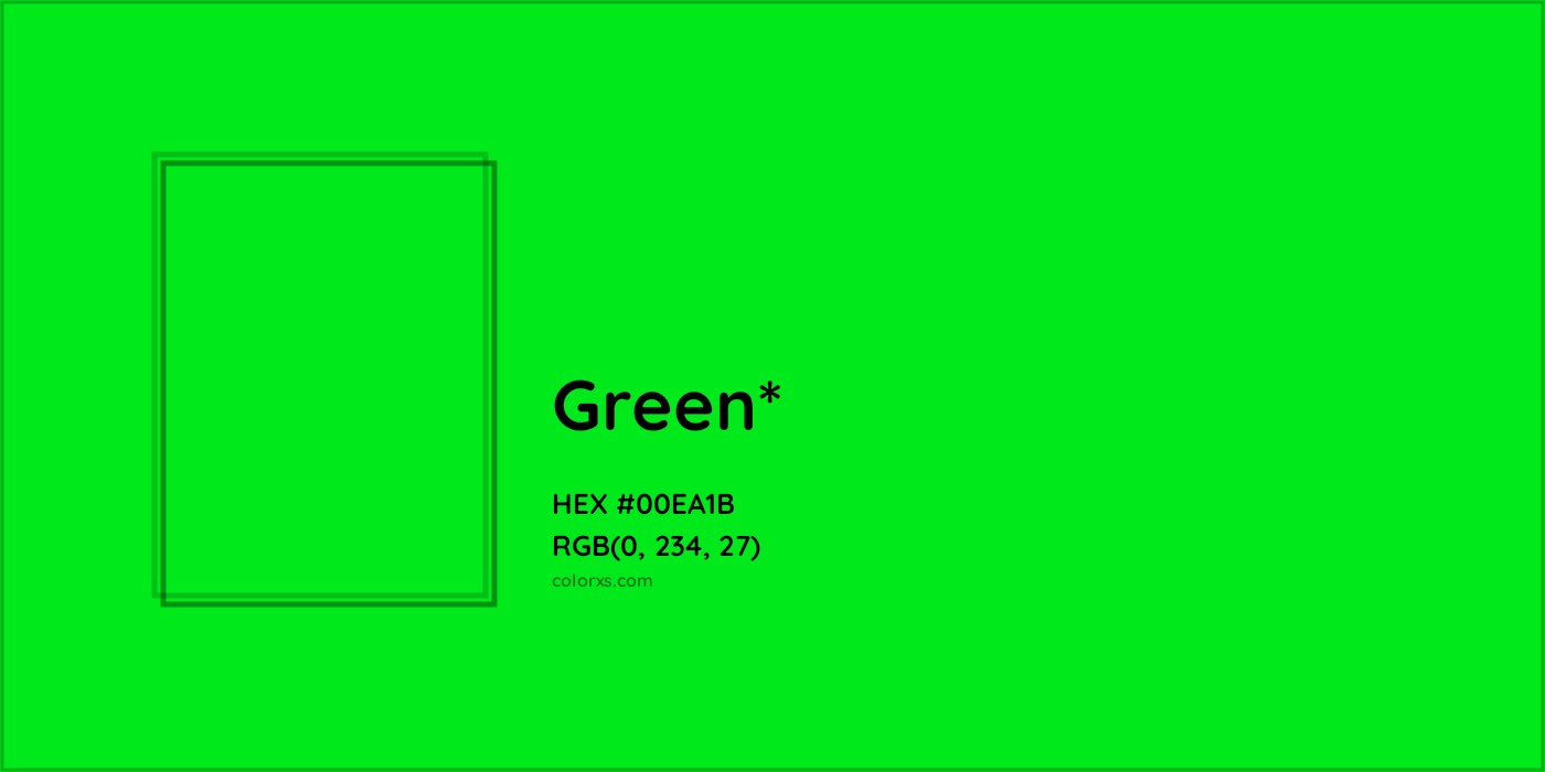 HEX #00EA1B Color Name, Color Code, Palettes, Similar Paints, Images