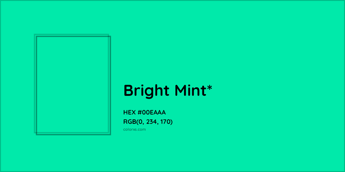 HEX #00EAAA Color Name, Color Code, Palettes, Similar Paints, Images