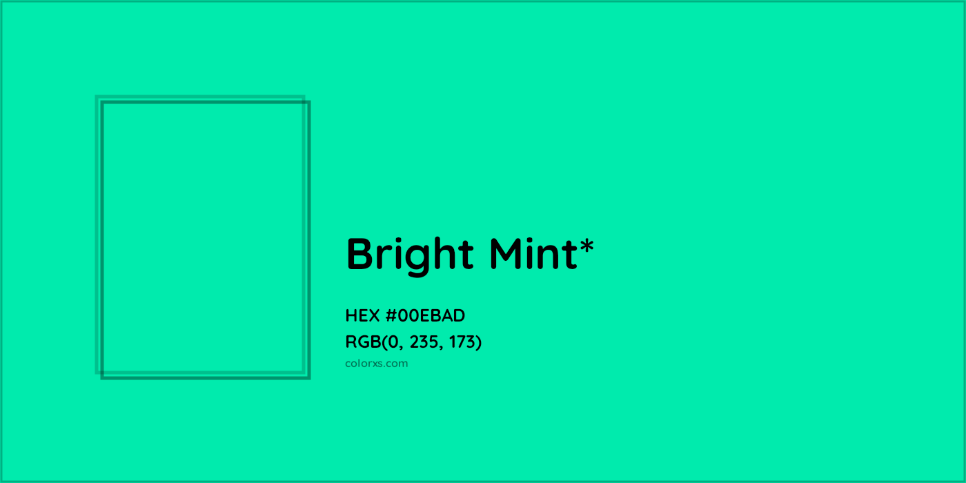 HEX #00EBAD Color Name, Color Code, Palettes, Similar Paints, Images