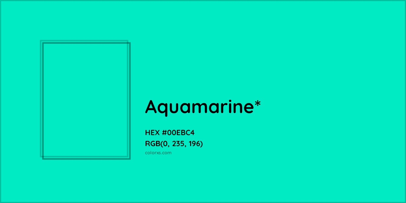 HEX #00EBC4 Color Name, Color Code, Palettes, Similar Paints, Images