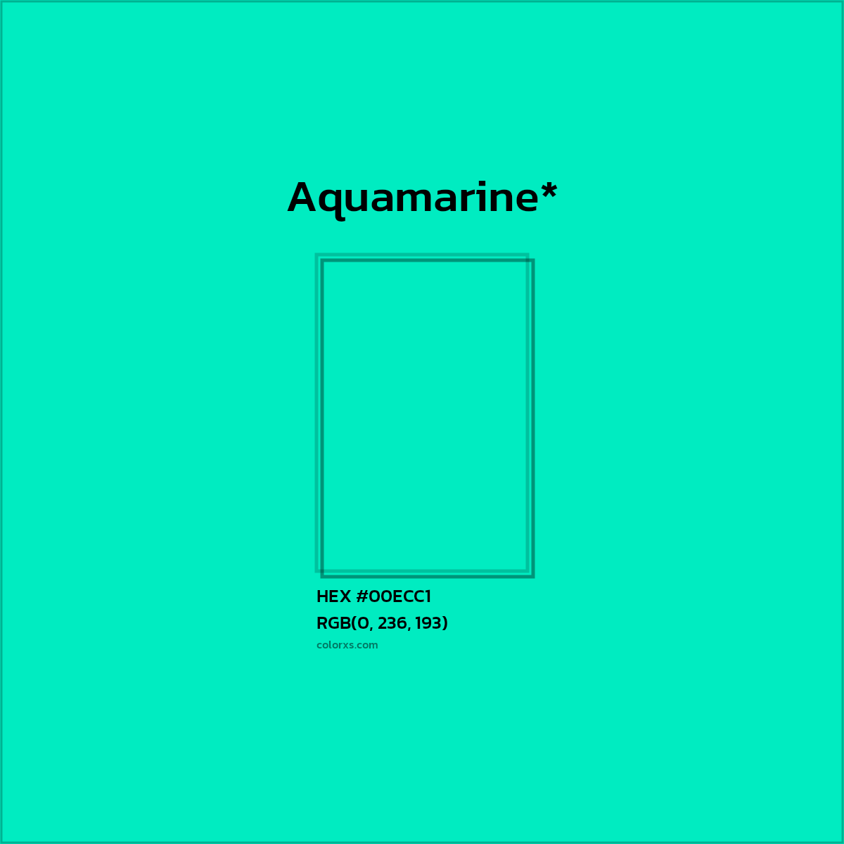 HEX #00ECC1 Color Name, Color Code, Palettes, Similar Paints, Images