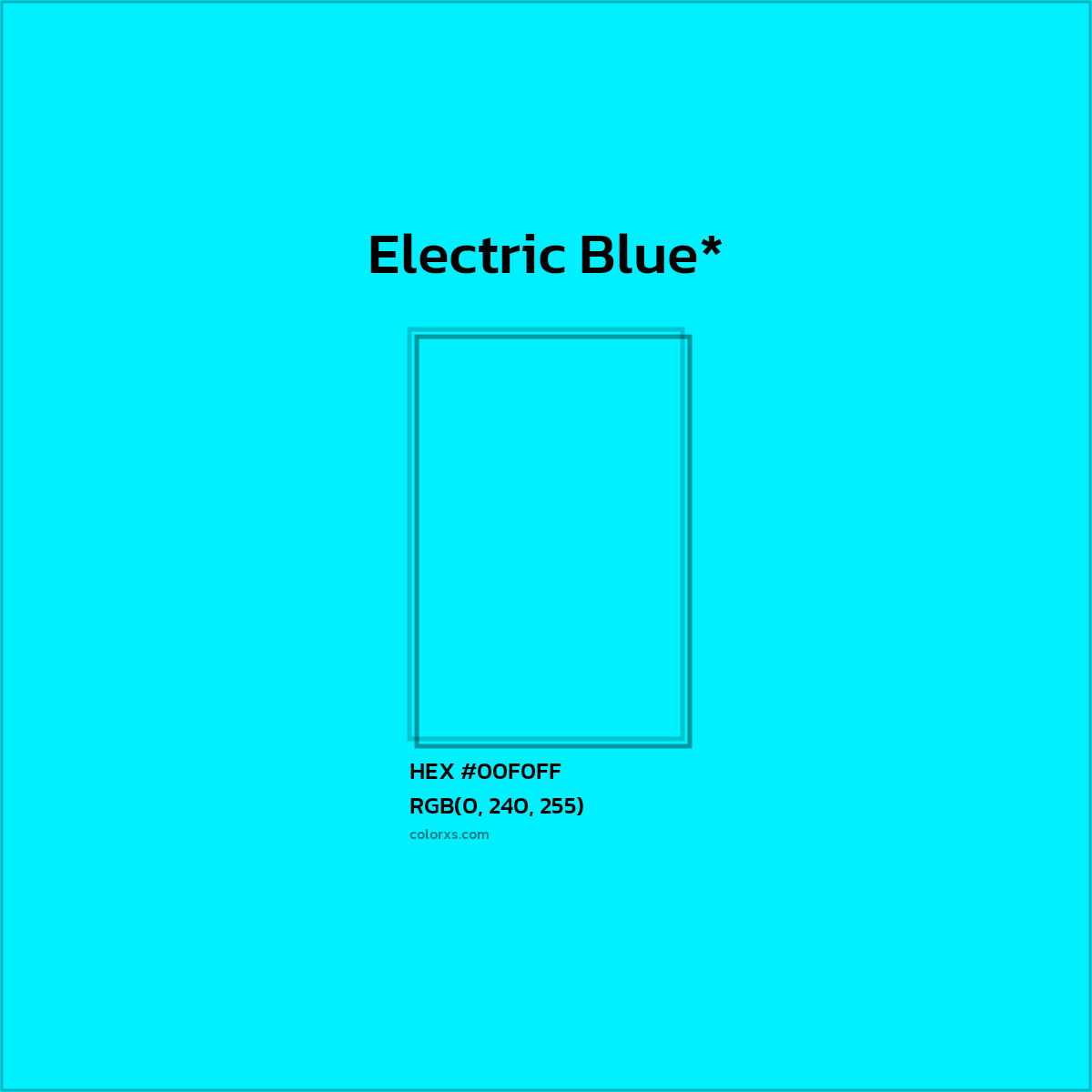 HEX #00F0FF Color Name, Color Code, Palettes, Similar Paints, Images