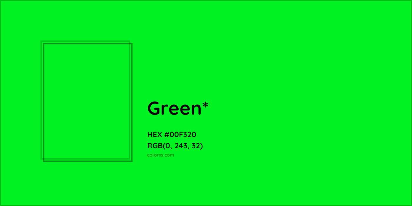 HEX #00F320 Color Name, Color Code, Palettes, Similar Paints, Images