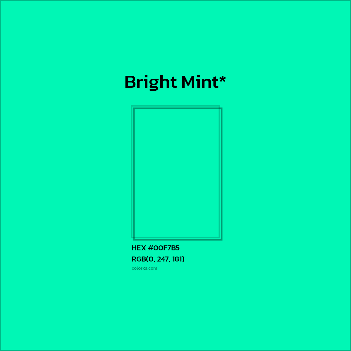 HEX #00F7B5 Color Name, Color Code, Palettes, Similar Paints, Images