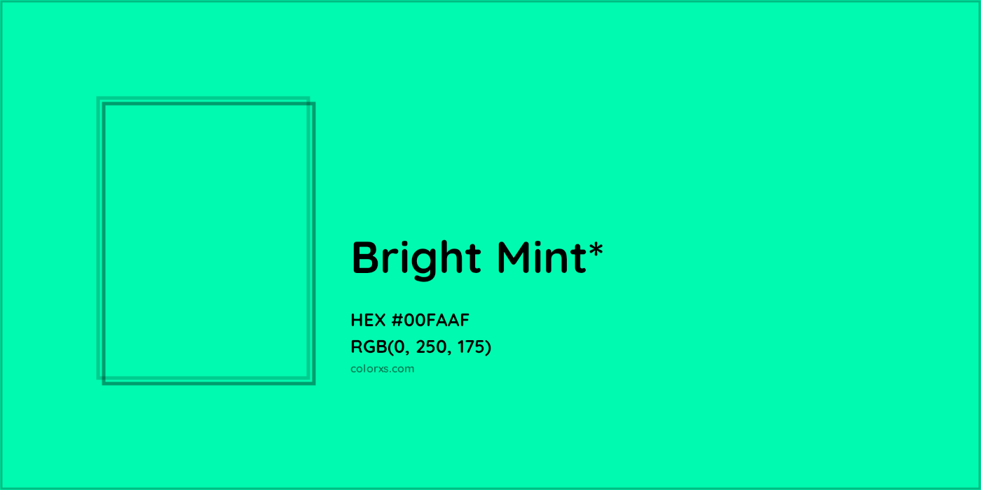 HEX #00FAAF Color Name, Color Code, Palettes, Similar Paints, Images