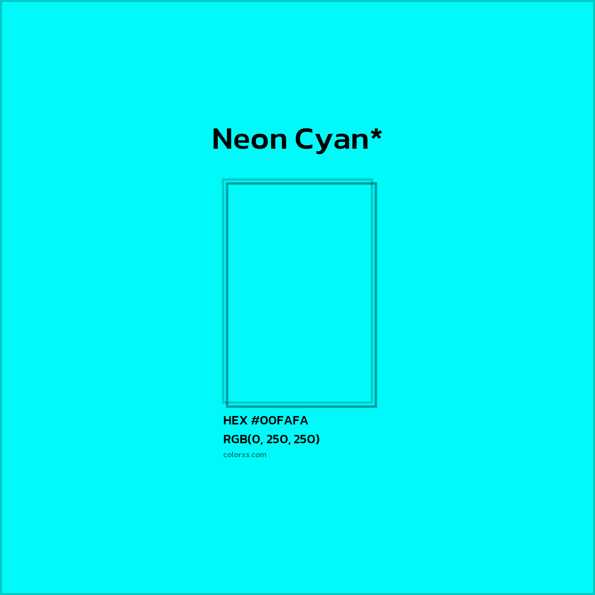 HEX #00FAFA Color Name, Color Code, Palettes, Similar Paints, Images