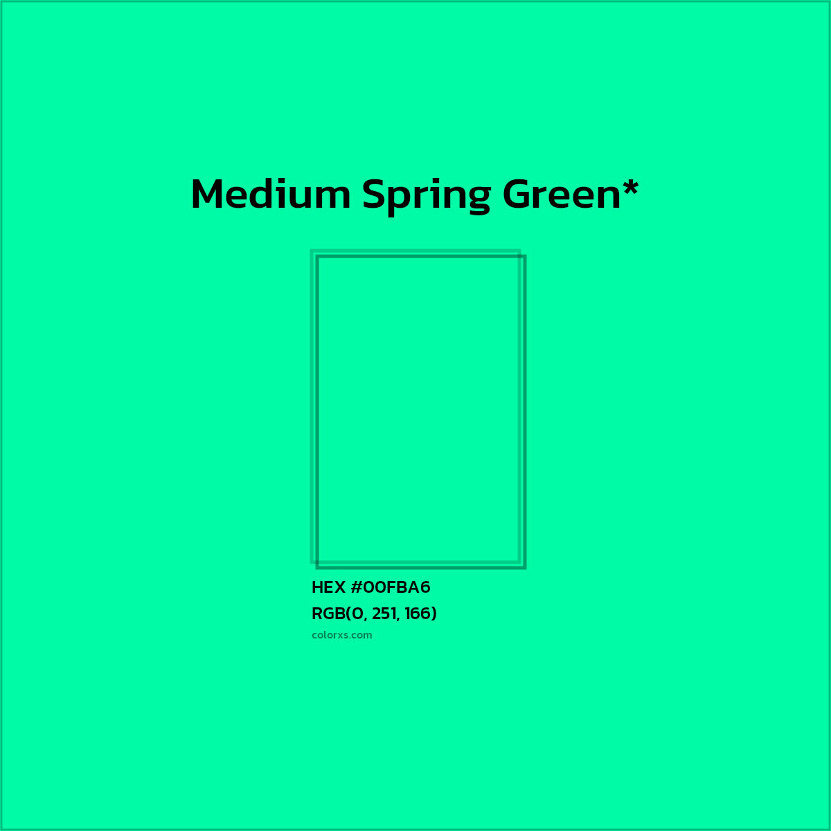 HEX #00FBA6 Color Name, Color Code, Palettes, Similar Paints, Images
