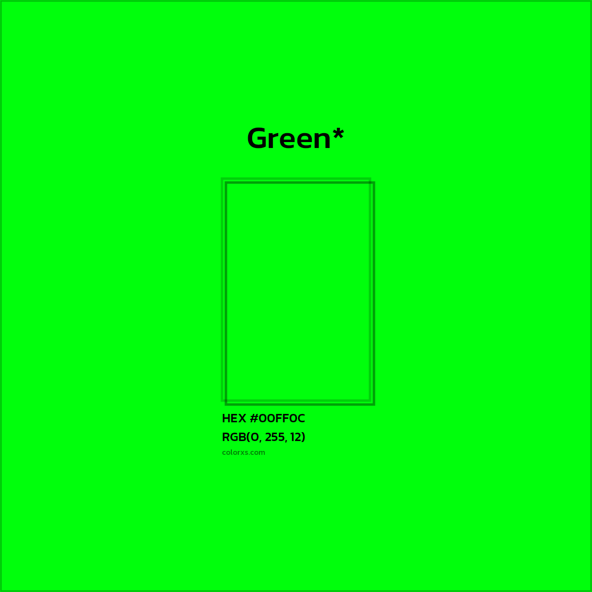 HEX #00FF0C Color Name, Color Code, Palettes, Similar Paints, Images