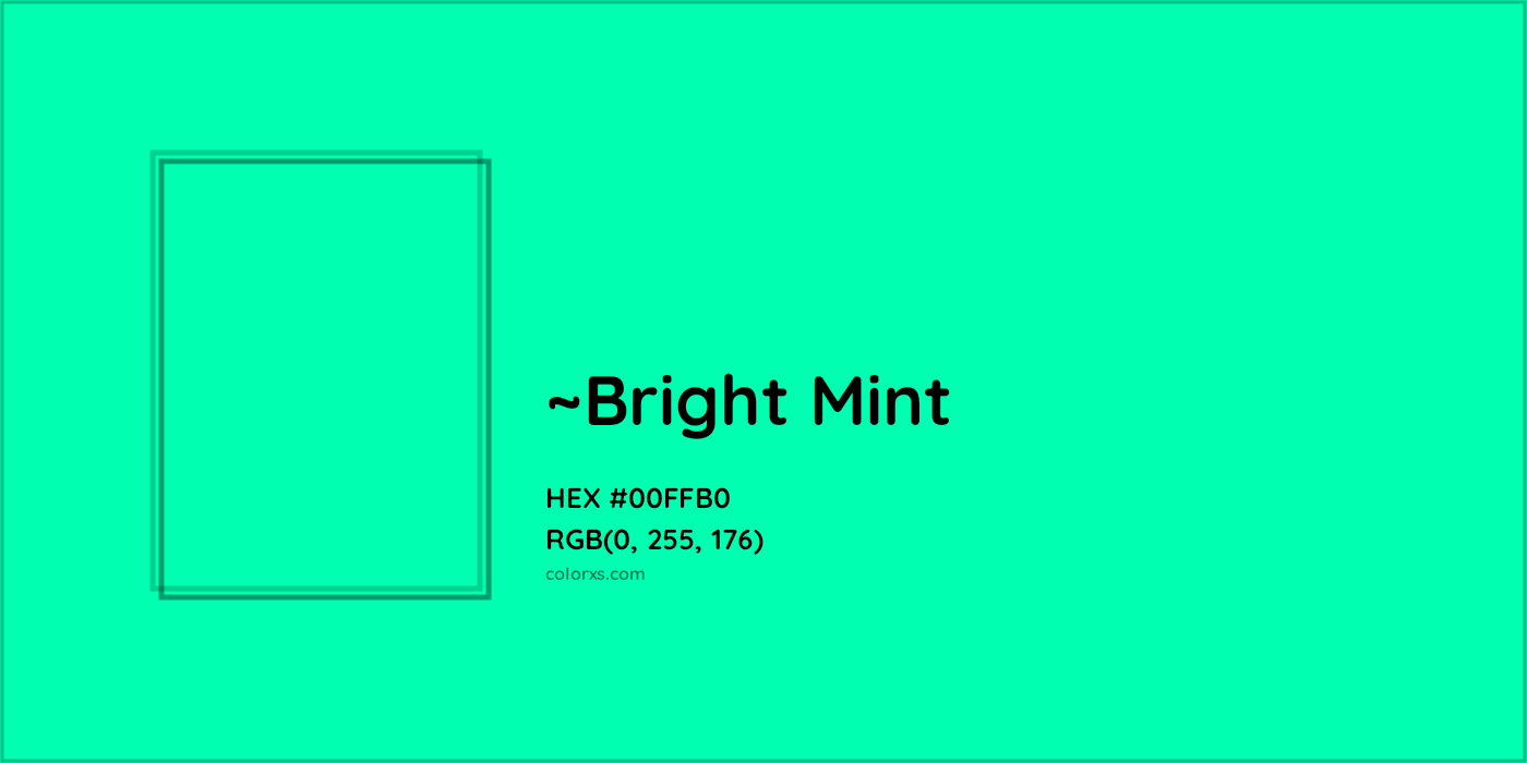 HEX #00FFB0 Color Name, Color Code, Palettes, Similar Paints, Images